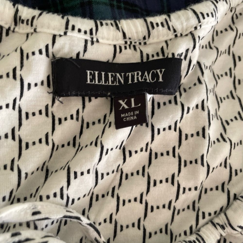 Ellen Tracy 2-Piece Black/White Geometric Print Sleeveless Stretch Pajama Set - Picture 8 of 14